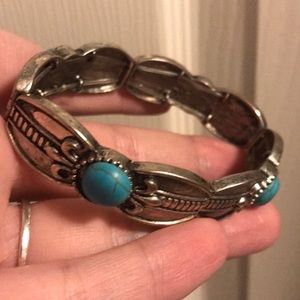 Silver and turquoise bracelet